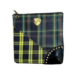 MAC Plaid Makeup Bag Tartan Pouch Women Cosmetics Travel Case Vintagecore Preppy